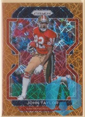 2021 Panini Prizm Orange Lazer Prizm John Taylor #61 San Francisco 49ers